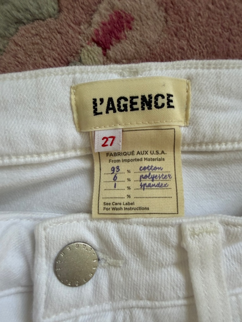 L'AGENCE White High-Rise Slim Jeans